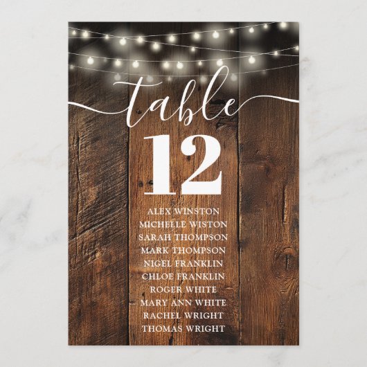 Saitenleuchten für die Tischnummer (Vorderseite)