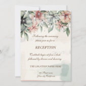 Saitenleuchten, Pinselstriche, Flora Hochzeitsempf Einladung (Vorderseite)