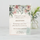 Saitenleuchten, Pinselstriche, Flora Hochzeitsempf Einladung (Stehend Vorderseite)