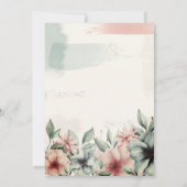 Saitenleuchten, Pinselstriche, Flora Hochzeitsempf Einladung (Rückseite)