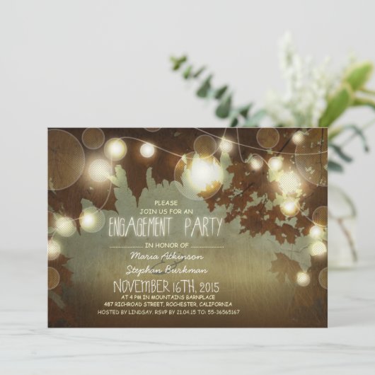 Saitenleuchten rustikale Einladung (Stehend Vorderseite)