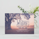 Saitenleuchten rustikale Hochzeitseinladung Einladung (Stehend Vorderseite)