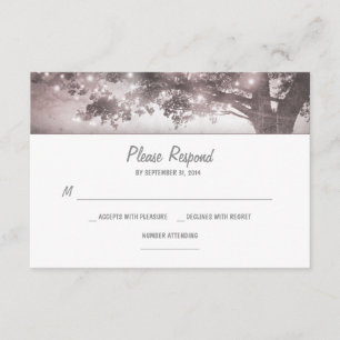 Saitenleuchten rustikale Hochzeitskarte RSVP Karte