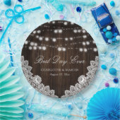 Saitenleuchten Rustikale Holzblütenhochzeit Pappteller (Party)