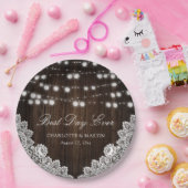 Saitenleuchten Rustikale Holzblütenhochzeit Pappteller (Party)