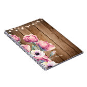 Saitenleuchten und Blume Rustikales Stallholz Notizblock (Rechte Seite)