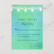 Saitenleuchten und Maurergläser in blau-grün