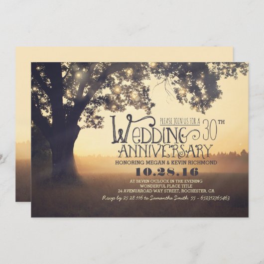 Saitenleuchter rustikaler Hochzeitstag Einladung (Vorne/Hinten)