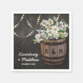 Saitenlicht Rustikaler Weinberg Weißer Blumenzwieb Serviette (Vorderseite)