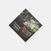 Saitenlicht Rustikaler Weinberg Weißer Blumenzwieb Serviette (Ecke)