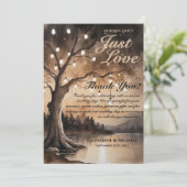 Saitenlichter auf einer romantischen Hochzeit mit  Dankeskarte (Stehend Vorderseite)