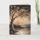 Saitenlichter auf einer romantischen Hochzeit mit Programm (Vorderseite)