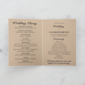 Saitenlichter auf einer romantischen Hochzeit mit Programm (Innenseite)