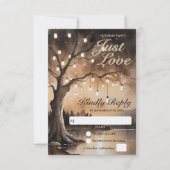 Saitenlichter auf einer romantischen Hochzeit mit  RSVP Karte (Vorderseite)