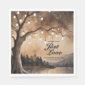 Saitenlichter auf einer romantischen Hochzeit mit Serviette (Vorderseite)