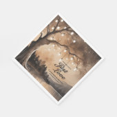 Saitenlichter auf einer romantischen Hochzeit mit Serviette (Ecke)