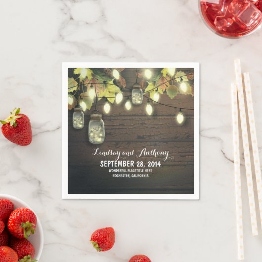 Saitenlichter fallen mason jars rustikale Hochzeit Serviette (Beispiel)
