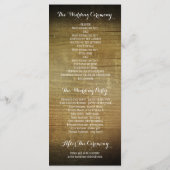 Saitenlichter Masson Glas rustikale Hochzeitsprogr Programm (Rückseite)