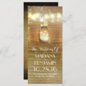 Saitenlichter Masson Glas rustikale Hochzeitsprogr Programm (Vorne/Hinten)