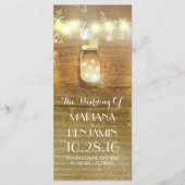 Saitenlichter Masson Glas rustikale Hochzeitsprogr Programm (Vorderseite)