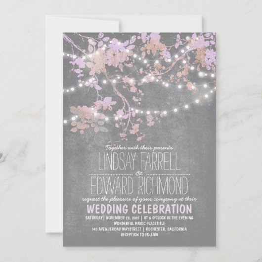 Saitenlichter niedliche und extravagante Einladung (Vorderseite)