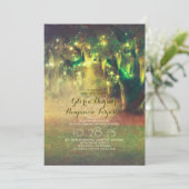 Saitenlichter rustikale Baumernte lädt ein Einladung (Stehend Vorderseite)