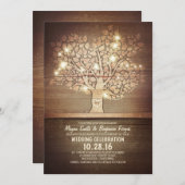 Saitenlichter & rustikale Baumhochzeiten Einladung (Vorne/Hinten)