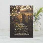 Saitenlichter rustikale Hochzeitseinladung Einladung (Stehend Vorderseite)