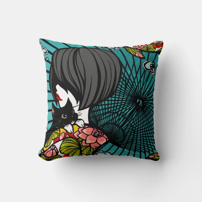 SajuArt Zen "Neko Koi Koi" PillowWe Kissen (Vorderseite)