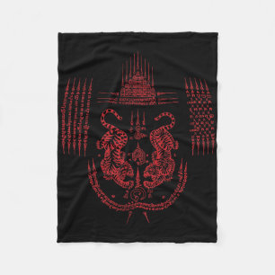 Sak Yant Muay Thai Kickboxen Tattoo asiatische Kul Fleecedecke