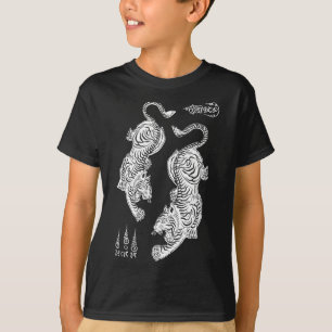 Sak Yant Muay Thai Kickboxen Tigers Tattoo asiatis T-Shirt