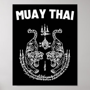 Sak Yant Muay Thai Kunst Tattoo Doppelter Tiger Ki Poster