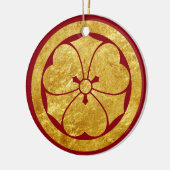 Sakai Mon Japanischer Samurai-Clan in Imitaten Gol Keramikornament (Links)