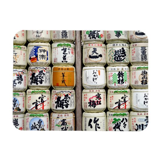Sake Barrels of Ise Shrine, Japan Magnet (Horizontal)