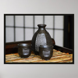 Sake Cups und Carafe Print Poster
