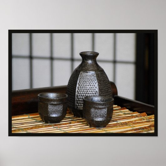 Sake Cups und Carafe Print Poster (Vorne)