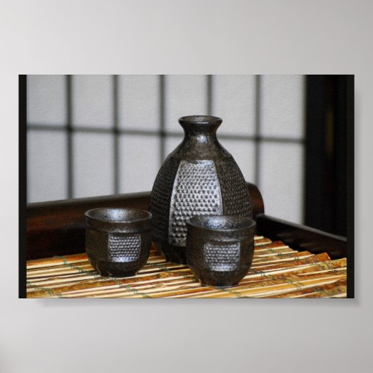 Sake Cups und Carafe Print Poster (Vorne)
