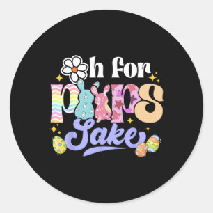 Sake Funny Easter Bunny Print Gles Happy Oaster Wo Runder Aufkleber