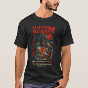 Sake Sashimi Slaughter â€“ Retro Japanischer Horro T-Shirt