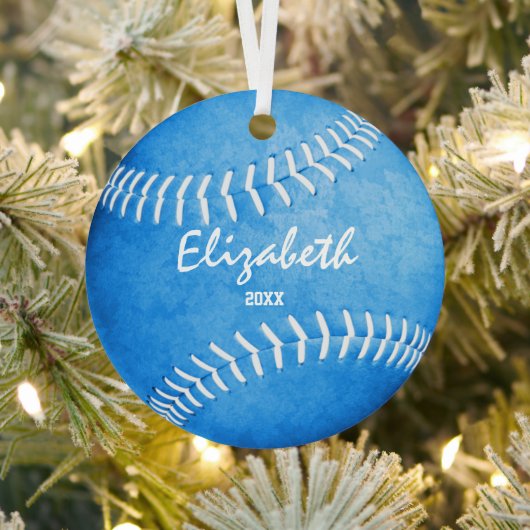 Sake Sportgeschenke Mädchen blau Softball Ornament Aus Metall (InSitu)
