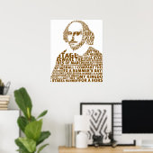 Sakespeare Textdesign braun Poster (Heimbüro)