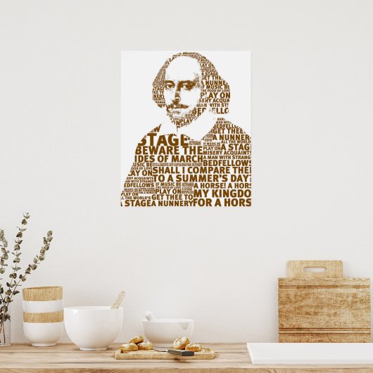 Sakespeare Textdesign braun Poster (Küche)