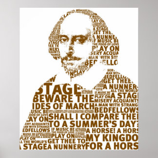 Sakespeare Textdesign braun Poster