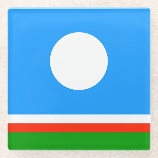 Sakha Flag Glasuntersetzer (Vorderseite)