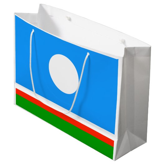 Sakha Flag Große Geschenktüte (Vorderseite Schrägansicht)
