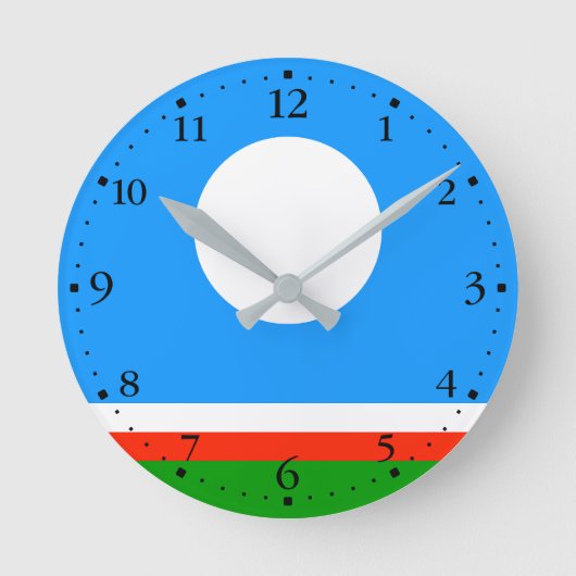 Sakha Flag Runde Wanduhr (Vorderseite)