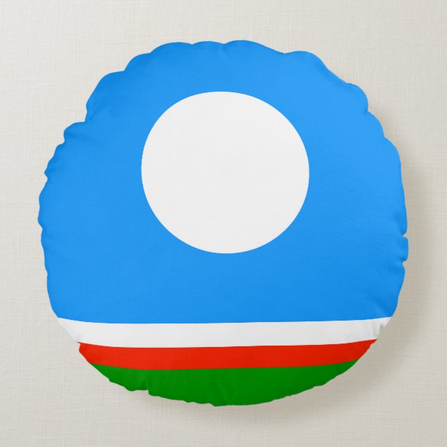 Sakha Flag Rundes Kissen (Vorderseite)