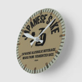 SAKI - Kanji von japanischem Sake Runde Wanduhr (Winkel)