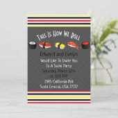 Saki & Sushi Party Paare laden ein Einladung (Stehend Vorderseite)