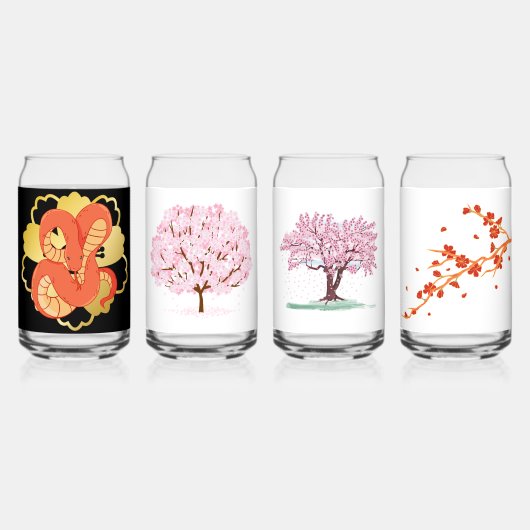 Sakora Blume uns Jahr der chinesischen Schlange Dosenglas (Vorderseite)
